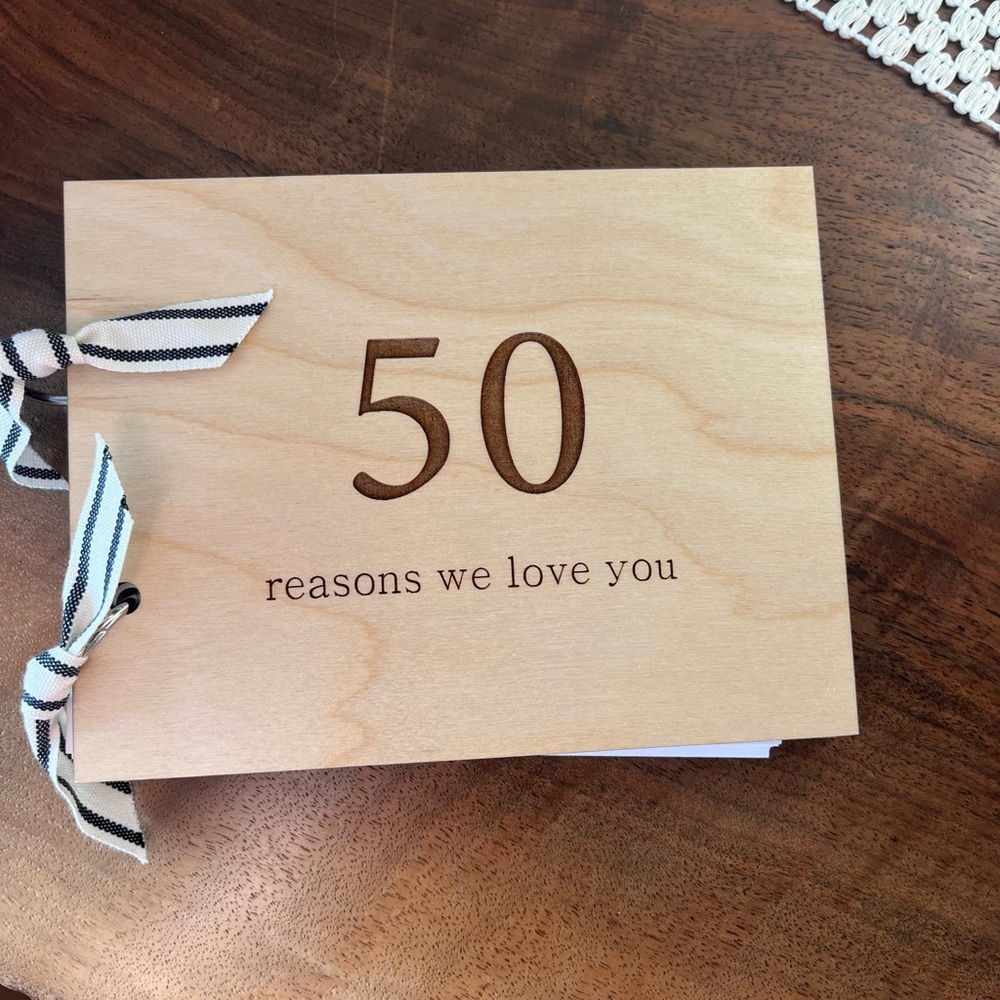 Wooden Keepsake Book with Ribbon